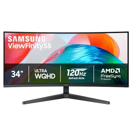 Samsung ViewFinity S5 34" Ultrawide 1440p HDR IPS LED FreeSync Curved Monitor: $249.99