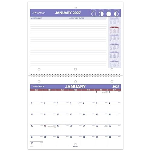 At-A-Glance 2027 8.5" x 11" Wall Calendar: $11.55 At-A-Glance 2027 8.5" x 11" Wall Calendar: $11.55