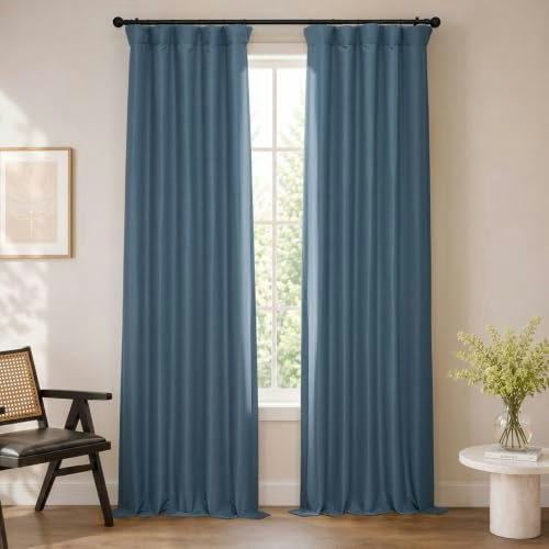 Half Price Drapes Bellino Textured Faux Linen Room Darkening Curtain: $27.97 Half Price Drapes Bellino Textured Faux Linen Room Darkening Curtain: $27.97
