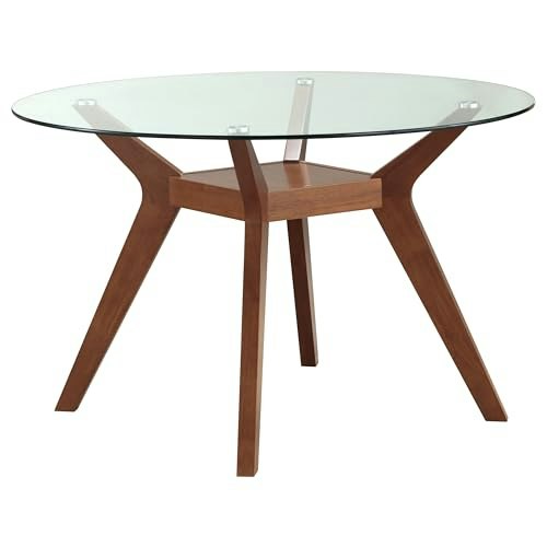 Coaster Home Furnishings Paxton 48-Inch Round Wood and Glass Dining Table: $236.77