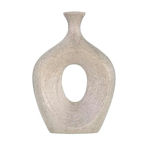 13-Inch Decorative Silver Ceramic Vase: $29.93
