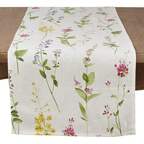 Watercolor Floral Linen Table Runner: $19.99 Watercolor Floral Linen Table Runner: $19.99