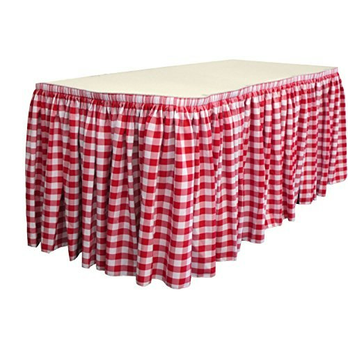 LA Linen 30-Foot by 29-Inch Checkered Table Skirt with 15 L-Clips: $121.23 LA Linen 30-Foot by 29-Inch Checkered Table Skirt with 15 L-Clips: $121.23