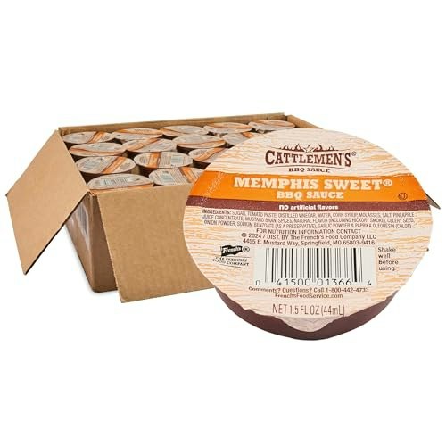 Cattlemen's Memphis Sweet BBQ Sauce 1.5-oz. Dip Cup 100-Pack: $49.21 Cattlemen's Memphis Sweet BBQ Sauce 1.5-oz. Dip Cup 100-Pack: $49.21