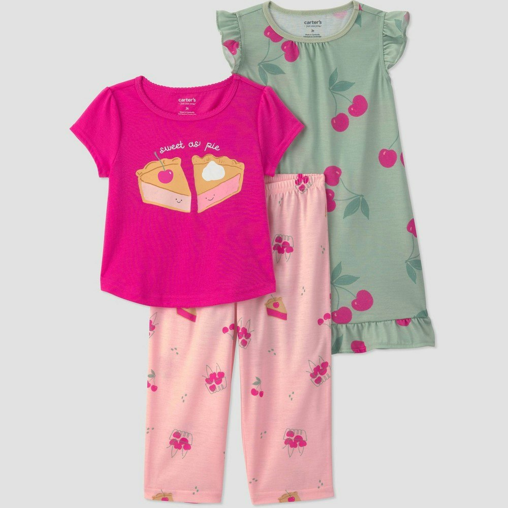 Carter's Toddler Girls' Cherry Pie Pajama and Nightgown Set 4T: $15 Carter's Toddler Girls' Cherry Pie Pajama and Nightgown Set 4T: $15