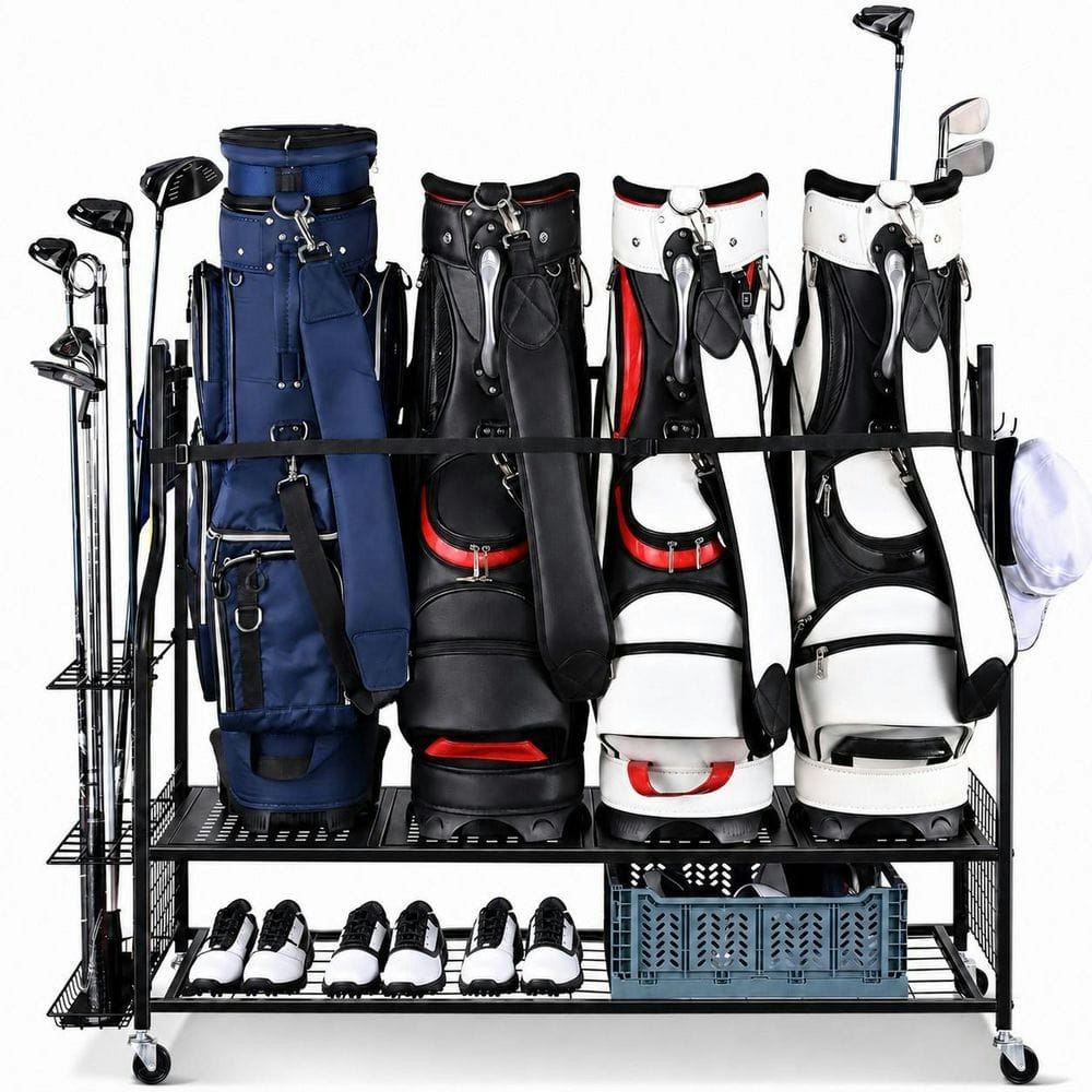4-Bag Golf Storage Rack Organizer Stand: $174.39 4-Bag Golf Storage Rack Organizer Stand: $174.39