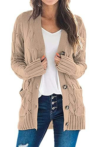Prettygarden Women's Chunky Cable Knit Cardigan Sweater: $29.59