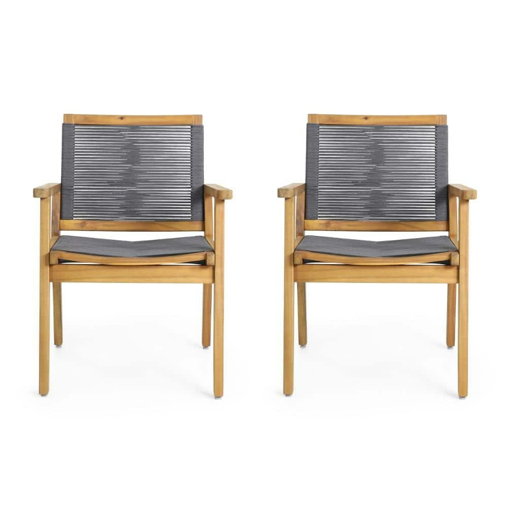 Outdoor Acacia Wood Rope Weave Dining Chairs 2-Pack: $409.09 Outdoor Acacia Wood Rope Weave Dining Chairs 2-Pack: $409.09
