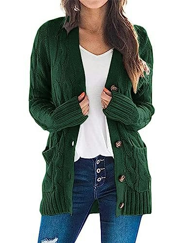 Prettygarden Women's Chunky Cable Knit Cardigan Sweater: $29.59