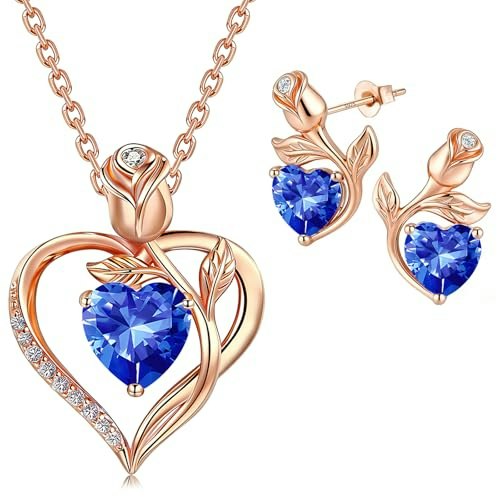 Jacupo Rose Heart Birthstone Jewelry Set 2-Piece: $169.99 Jacupo Rose Heart Birthstone Jewelry Set 2-Piece: $169.99