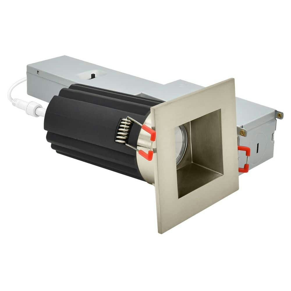 2-Inch Integrated LED Regressed Recessed Light with Square Brushed Nickel Trim: $74.99
