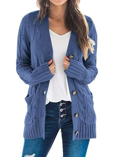Prettygarden Women's Chunky Cable Knit Cardigan Sweater: $27.99 Prettygarden Women's Chunky Cable Knit Cardigan Sweater: $27.99