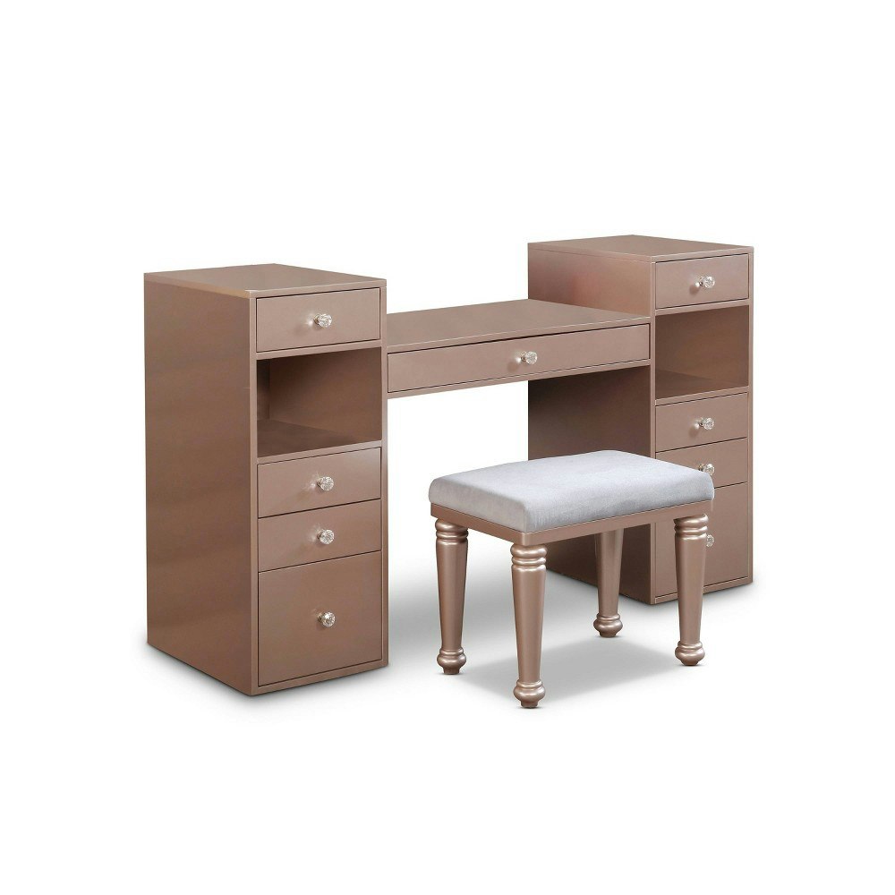 Lacroft 9-Drawer Vanity Set with LED Light Mirror: $1,499.99