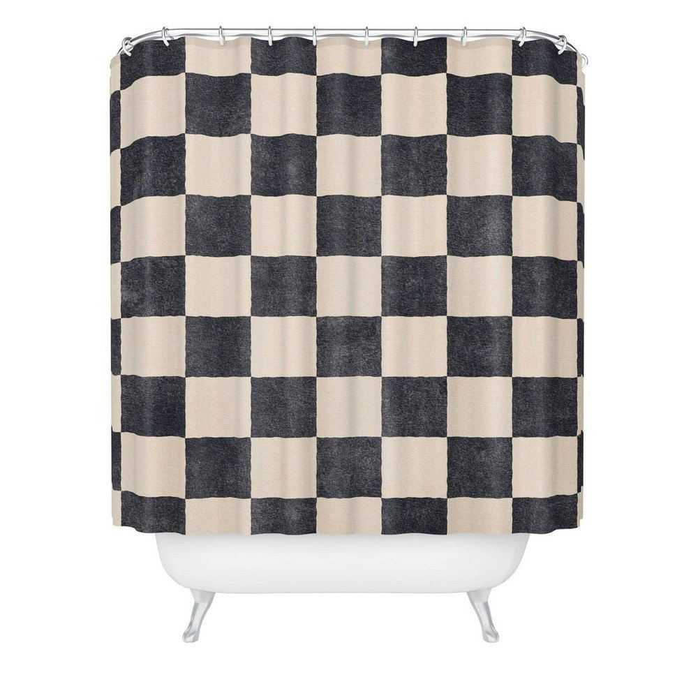 Deny Designs Daniel Coulmann Checker Graphite Shower Curtain: $69.99 Deny Designs Daniel Coulmann Checker Graphite Shower Curtain: $69.99