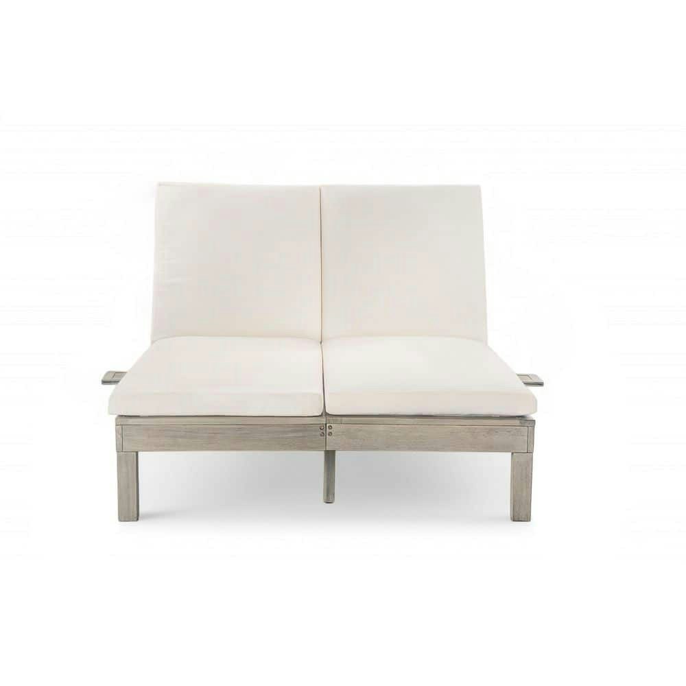 Acacia Wood Outdoor Chaise Lounge with Cushion: $635.71 Acacia Wood Outdoor Chaise Lounge with Cushion: $635.71