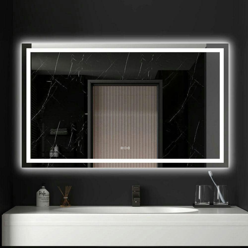 60" x 36" Rectangular Frameless Backlit and Front-Lit LED Bathroom Vanity Mirror: $298.88 60" x 36" Rectangular Frameless Backlit and Front-Lit LED Bathroom Vanity Mirror: $298.88