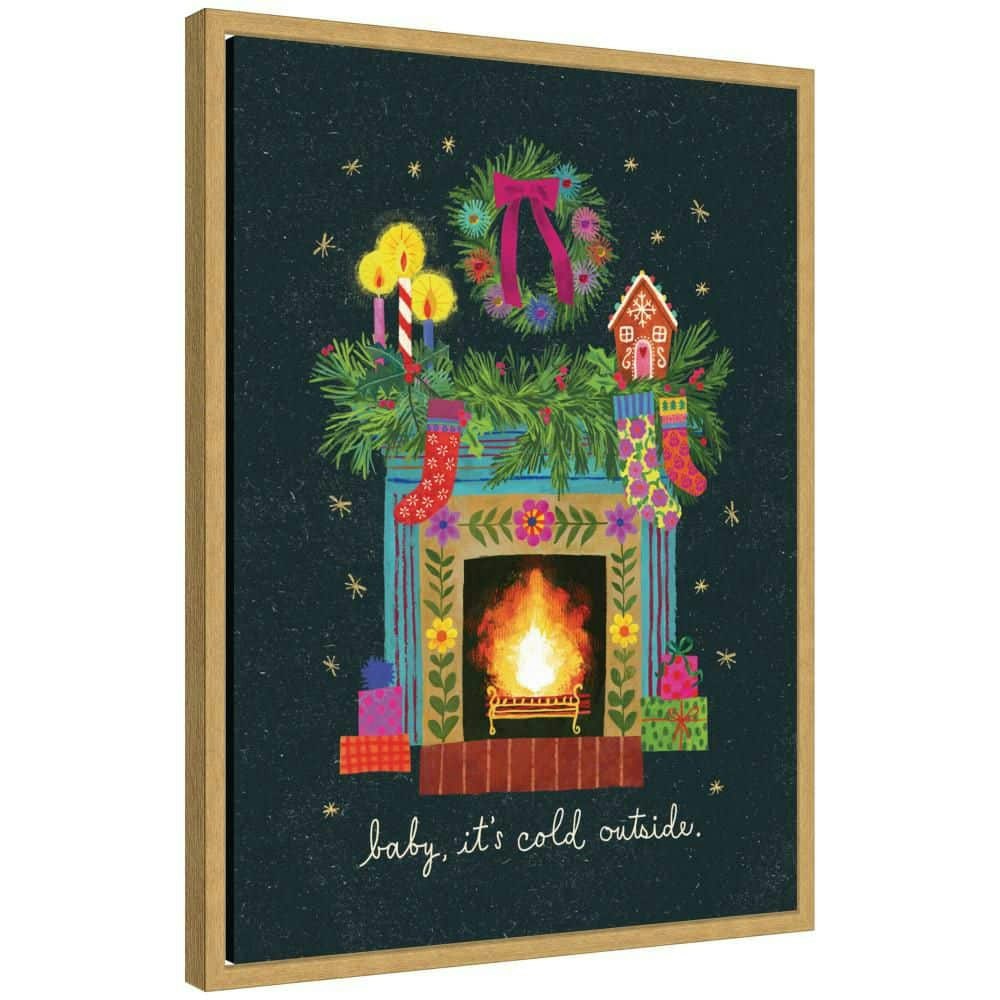 Sylvie Christmas Fireplace by Shannon Snow Framed Art Print 24x18-inch: $64.99 Sylvie Christmas Fireplace by Shannon Snow Framed Art Print 24x18-inch: $64.99