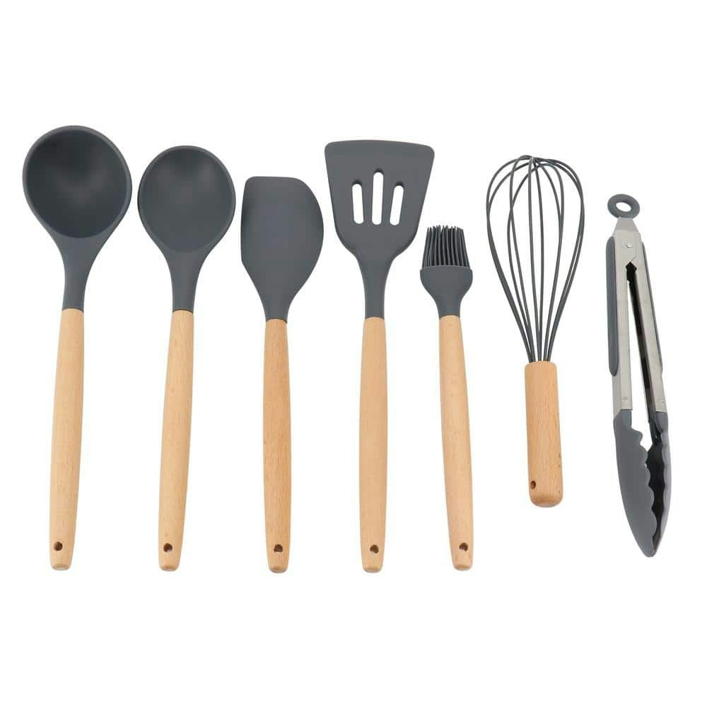 Holton 7-Piece Silicone and Beech Wood Kitchen Tool Set: $34.09