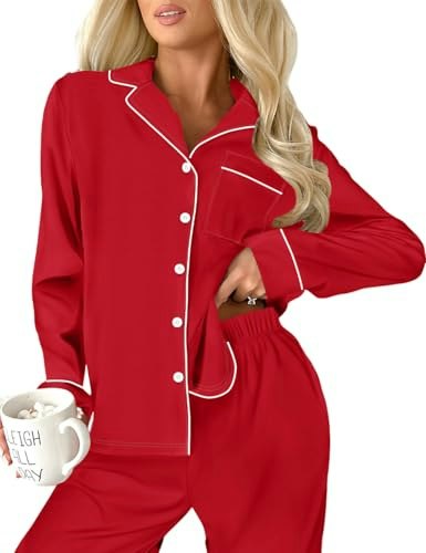 Ecosunny Women's Solid Button-Down Pajama Set: $26.34 Ecosunny Women's Solid Button-Down Pajama Set: $26.34