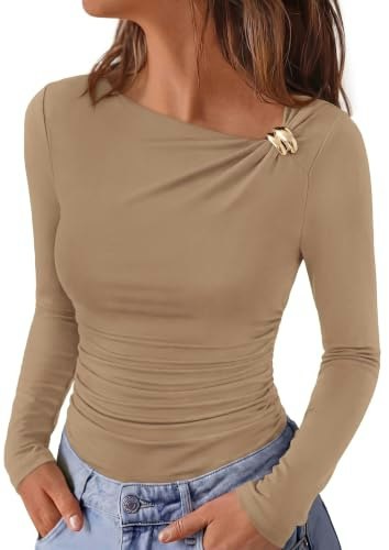 Prettygarden Women's Long Sleeve Fitted Top: $17.98 Prettygarden Women's Long Sleeve Fitted Top: $17.98
