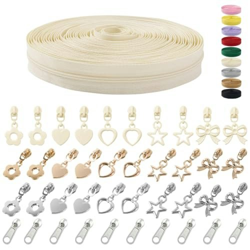 Mylbeter 10-Yard Nylon Sewing Zipper Tape and 40-Piece Pull Set: $18.69 Mylbeter 10-Yard Nylon Sewing Zipper Tape and 40-Piece Pull Set: $18.69
