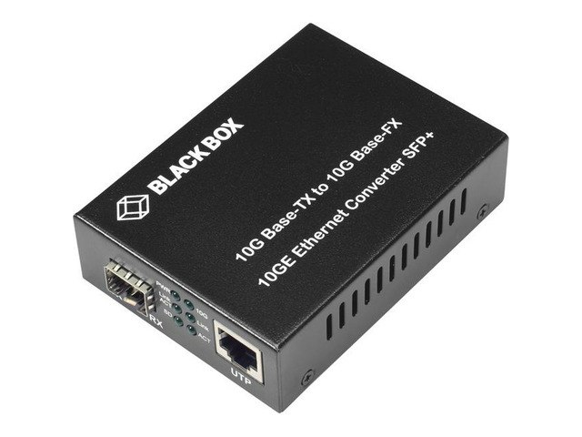 Black Box LGC220A 10-Gbps Copper to Fiber SFP+ Media Converter: $472.90 Black Box LGC220A 10-Gbps Copper to Fiber SFP+ Media Converter: $472.90