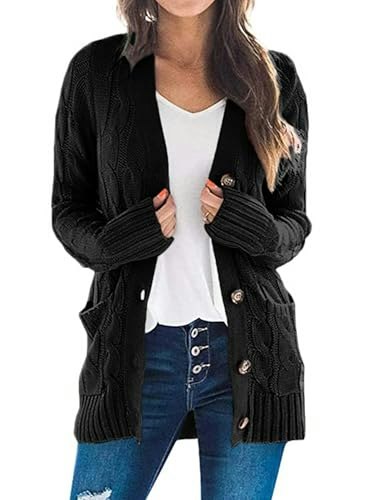 Prettygarden Women's Chunky Cable Knit Cardigan Sweater: $26.39 Prettygarden Women's Chunky Cable Knit Cardigan Sweater: $26.39