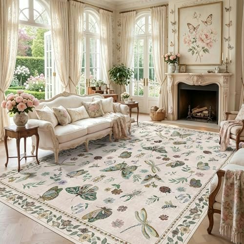 6x9-Foot Floral Insect Area Rug: $84.99 6x9-Foot Floral Insect Area Rug: $84.99