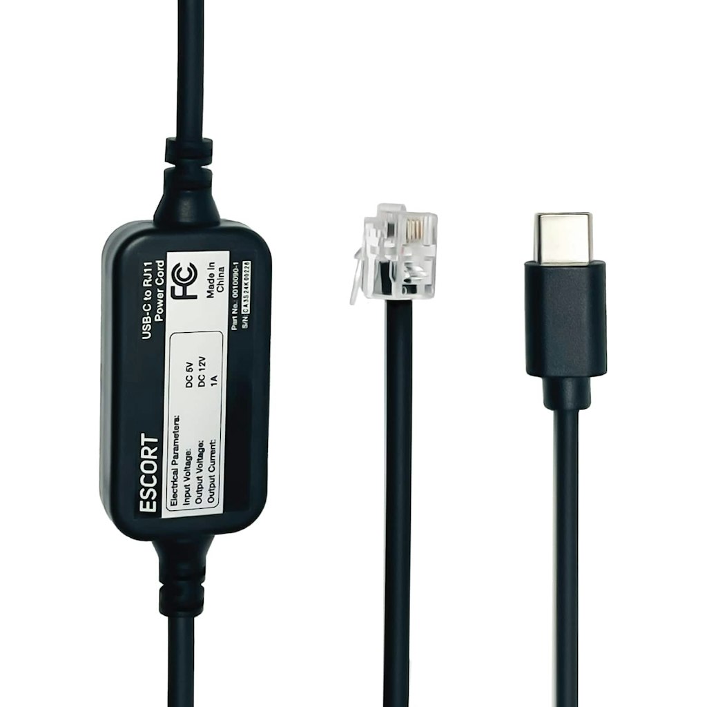 USB-C to RJ11 4-Foot Power Cable for Escort Radar Detectors: $29.95 USB-C to RJ11 4-Foot Power Cable for Escort Radar Detectors: $29.95