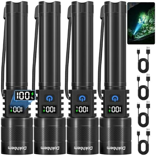 Dokhbem 9,000LM Rechargeable LED Flashlight 4-Pack: $32.99 Dokhbem 9,000LM Rechargeable LED Flashlight 4-Pack: $32.99