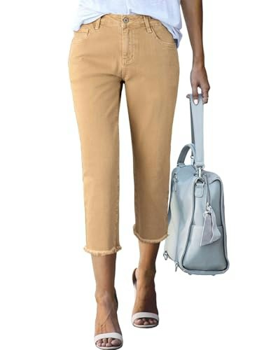 Sidefeel Women's Straight Leg Denim Capri Pants: $28.49 Sidefeel Women's Straight Leg Denim Capri Pants: $28.49