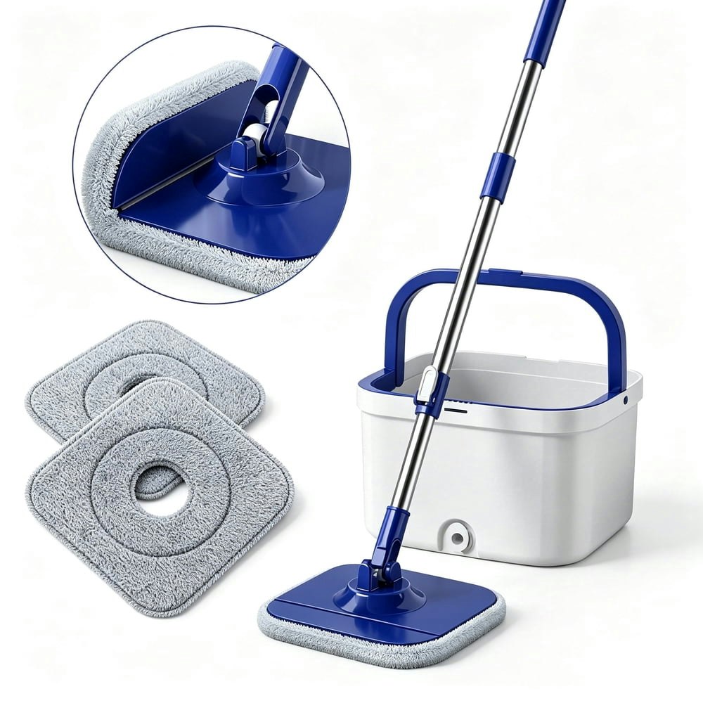 Ocalpur Spin Mop and Bucket Set with 2 Microfiber Pads: $19.89 Ocalpur Spin Mop and Bucket Set with 2 Microfiber Pads: $19.89