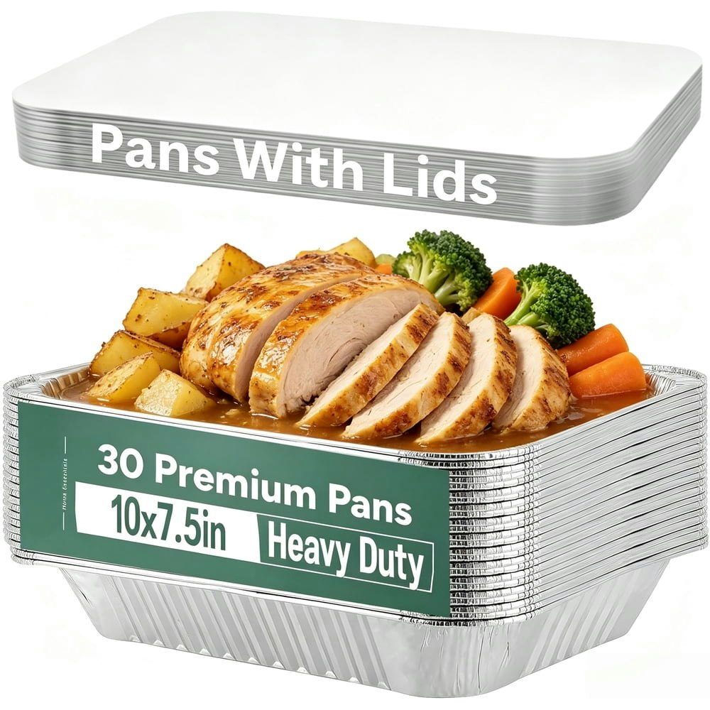 Yuofd Aluminum Foil Pans with Lids 30-Pack: $18.05 Yuofd Aluminum Foil Pans with Lids 30-Pack: $18.05
