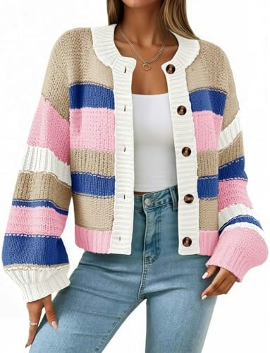 Saodimallsu Women's Striped Chunky Cardigan Sweater: $31.99 Saodimallsu Women's Striped Chunky Cardigan Sweater: $31.99