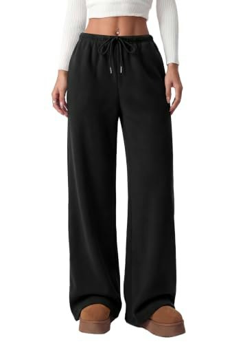 Prettygarden Women's Fleece Wide-Leg Sweatpants: $23.98 Prettygarden Women's Fleece Wide-Leg Sweatpants: $23.98