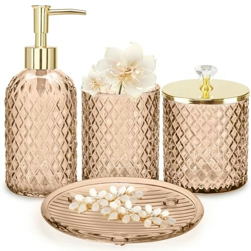 Haturi Glass Bathroom Accessories Set 4-Pack: $21.24 Haturi Glass Bathroom Accessories Set 4-Pack: $21.24