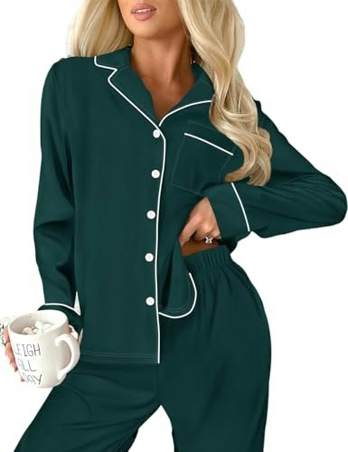 Ecosunny Women's Solid Button-Down Pajama Set: $26.34 Ecosunny Women's Solid Button-Down Pajama Set: $26.34