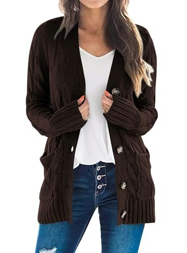 Prettygarden Women's Chunky Cable Knit Cardigan Sweater: $29.68 Prettygarden Women's Chunky Cable Knit Cardigan Sweater: $29.68