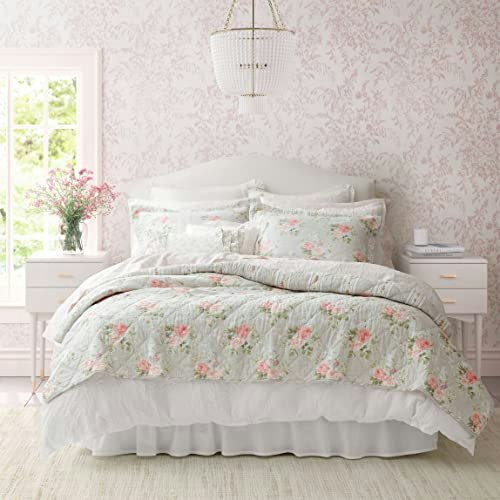 Laura Ashley Queen Cotton Reversible Quilt Set with Shams: $83.64 Laura Ashley Queen Cotton Reversible Quilt Set with Shams: $83.64