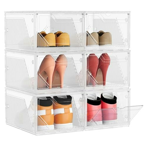 Songmics Shoe Boxes with Magnetic Doors 6-Pack: $25.99 Songmics Shoe Boxes with Magnetic Doors 6-Pack: $25.99