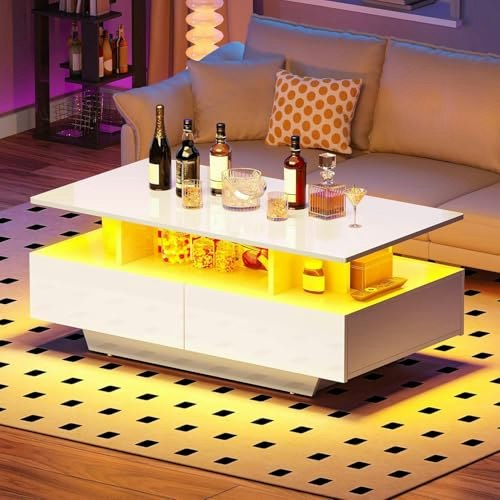 Dwvo LED Coffee Table with 4 Drawers: $112.49 Dwvo LED Coffee Table with 4 Drawers: $112.49
