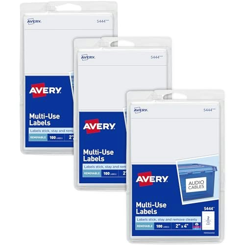 Avery 2" x 4" Removable All-Purpose Printable Labels 300-Pack: $19.30