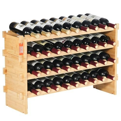 Vevor 36-Bottle Stackable Bamboo Wine Rack: $41.31 Vevor 36-Bottle Stackable Bamboo Wine Rack: $41.31
