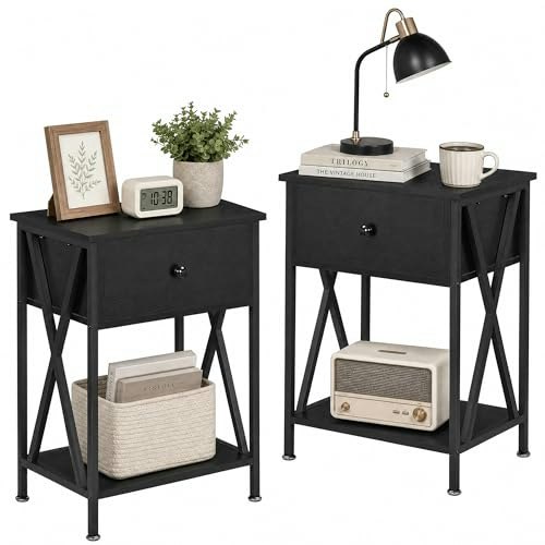 Vecelo Nightstand with Drawer and Storage Shelf 2-Pack: $81.88 Vecelo Nightstand with Drawer and Storage Shelf 2-Pack: $81.88