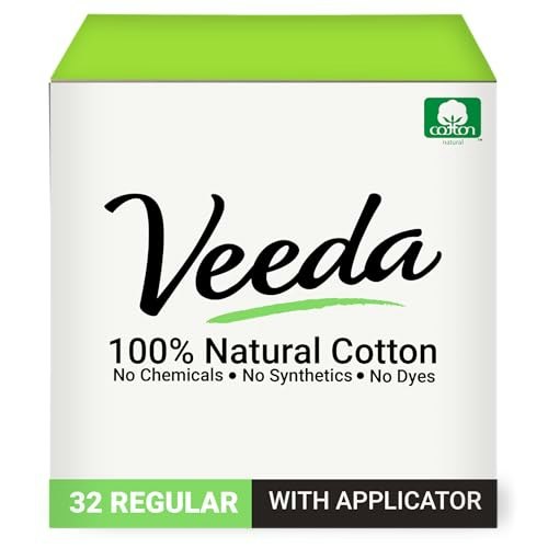 Veeda 100% Natural Cotton Regular Absorbency Tampons 32-Count: $13.50 Veeda 100% Natural Cotton Regular Absorbency Tampons 32-Count: $13.50