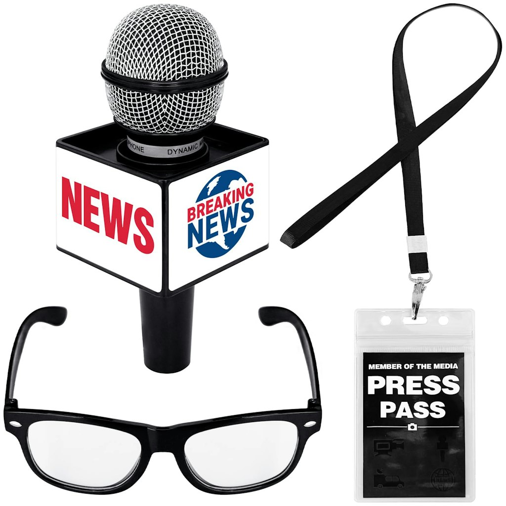 News Reporter Costume Accessories Set: $11