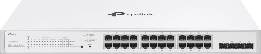 TP-Link Festa FS328GP 28-Port Gigabit Smart Managed PoE Switch: $119
