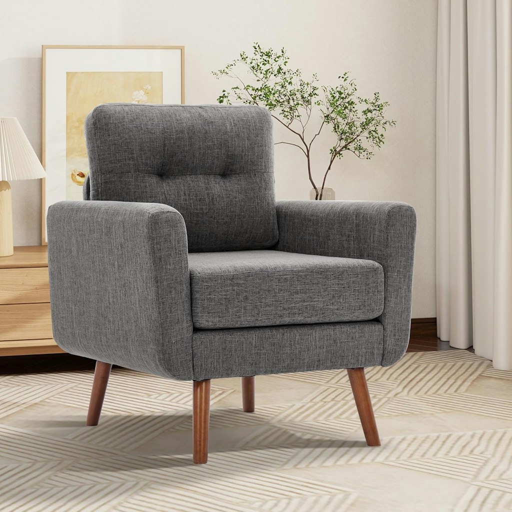 Mid Century Tufted Upholstered Accent Chair: $107.28