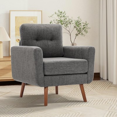 Mid Century Tufted Upholstered Accent Chair for $107 + free shipping