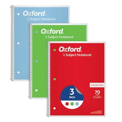 Oxford College Ruled 1-Subject Notebook 3-Pack: $5.89 Oxford College Ruled 1-Subject Notebook 3-Pack: $5.89